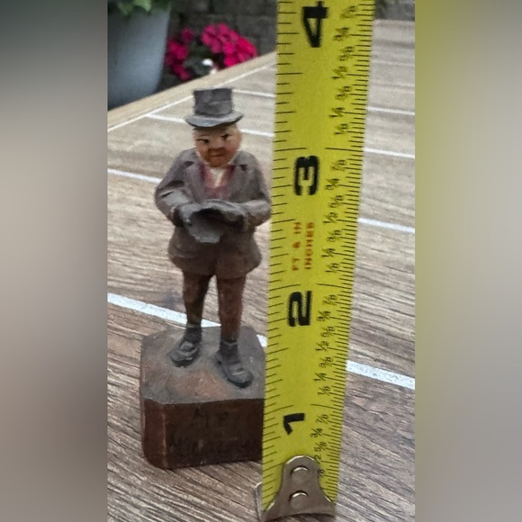 Charles Dickens ANRI Mr. Micawber Vintage Hand Carved Wood Figurine 1920s Italy - Picture 6 of 7
